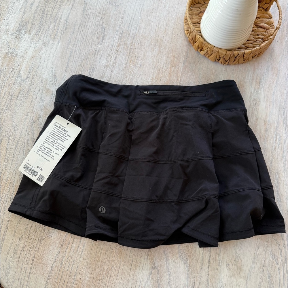 New Lululemon Black Pace Rival Skirt Size 6